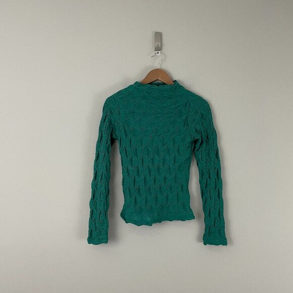 Anthropologie Maeve Talia Long Sleeve Mock Neck Textured Top Size Small - Picture 1 of 6